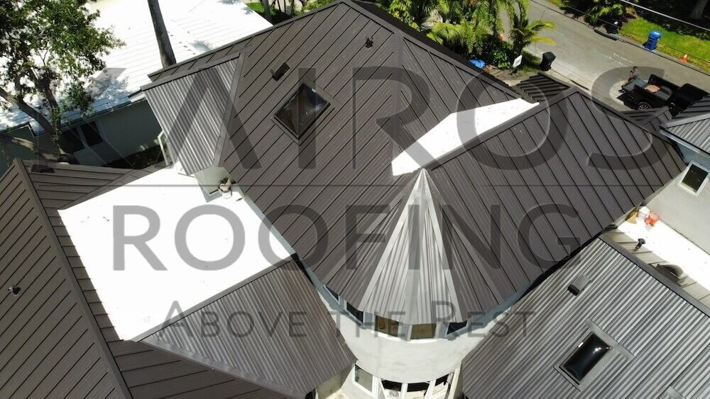 dania beach metal roof replacement aerial view