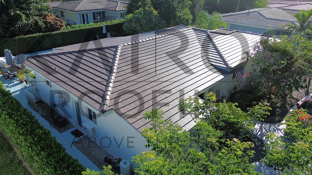 brown concrete tile roof replacement