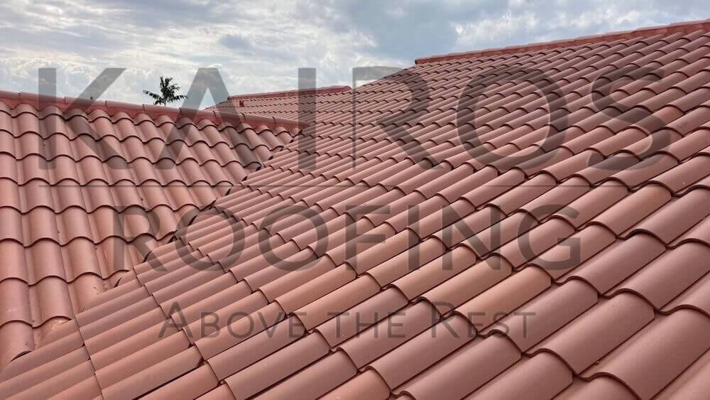 clay tile roof replacement closeup