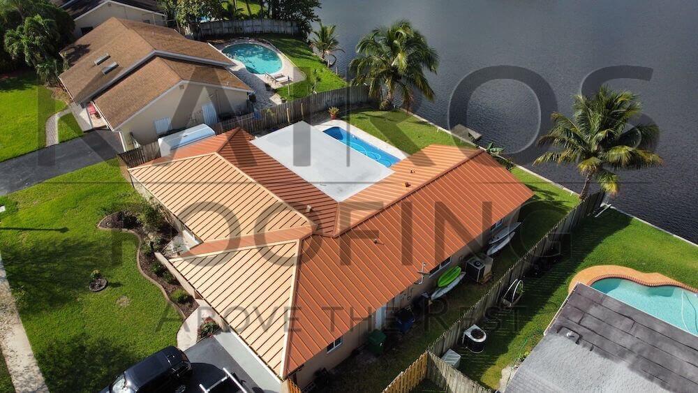 copper colored metal roof for florida home