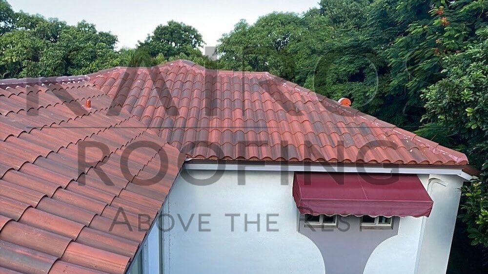 dark red clay tile roof replacement