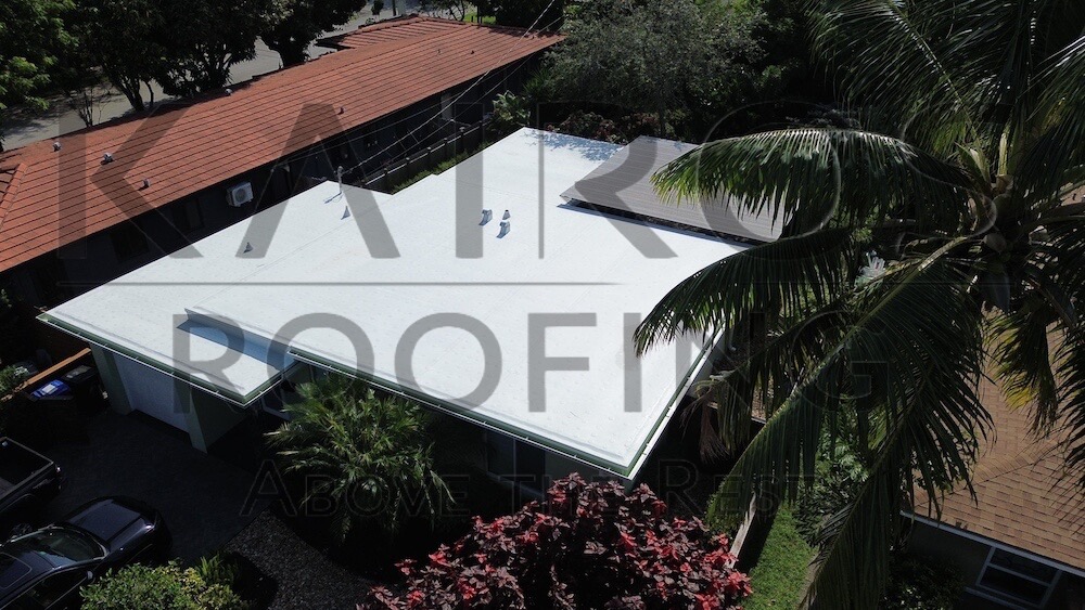 residential home in south florida with a flat tpo roof
