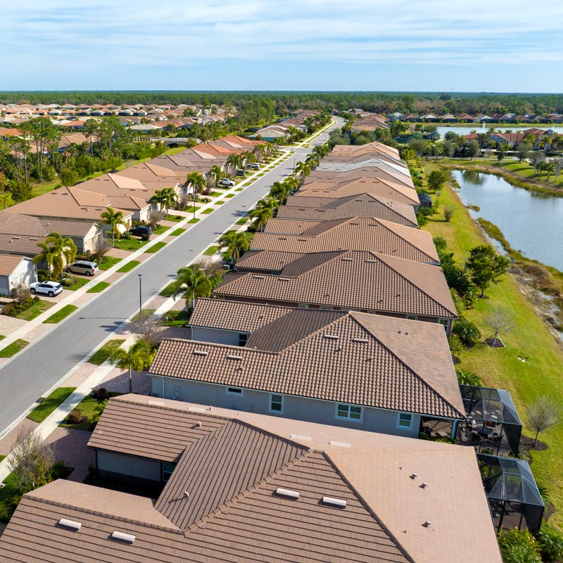 aerial view of houses in Florida