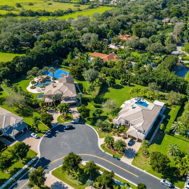 aerial view of roofs in Florida