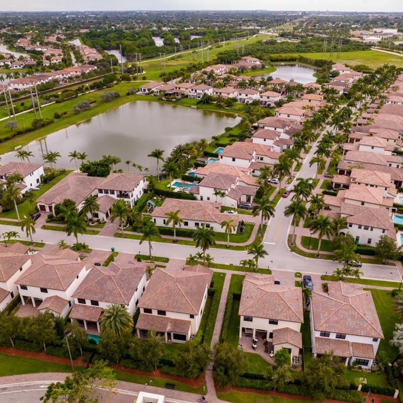 aerial view of homes in Florida